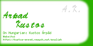 arpad kustos business card