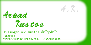 arpad kustos business card